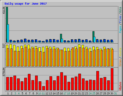 Daily usage for June 2017