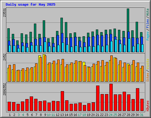 Daily usage for May 2025