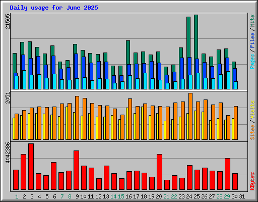Daily usage for June 2025