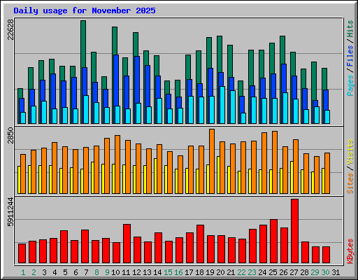 Daily usage for November 2025