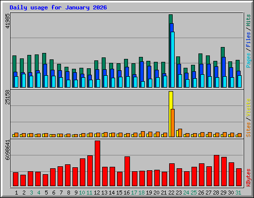 Daily usage for January 2026