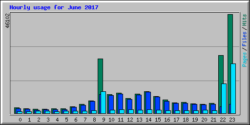 Hourly usage for June 2017