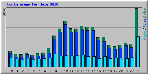 Hourly usage for July 2018