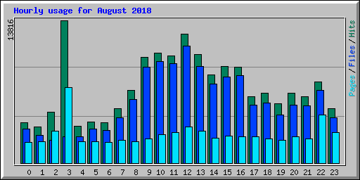 Hourly usage for August 2018