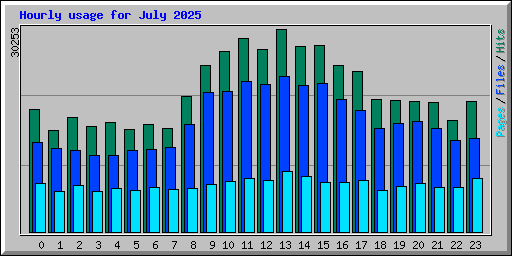Hourly usage for July 2025