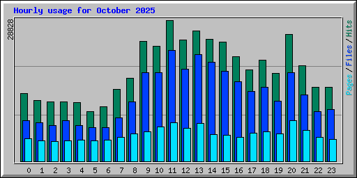 Hourly usage for October 2025